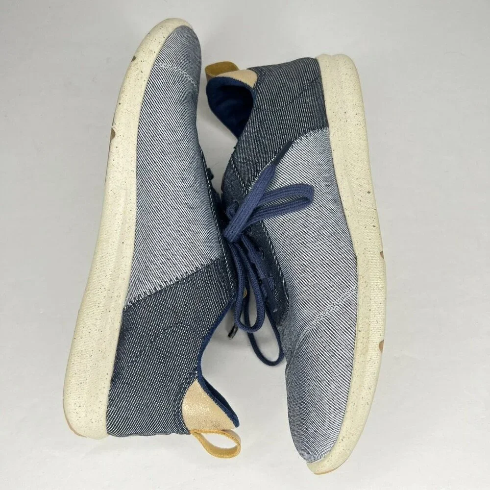 TOMS Cabrillo Women’s Size 8.5 Comfortable Blue on Blue Casual Lace-Up Shoes